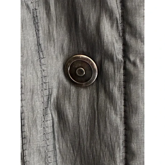 VTG Fleet Street Womens Long Trench Coat Gray Thermolite Paisley Lined Size 10 - Picture 12 of 16